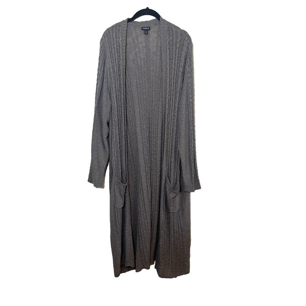 Torrid Cable Knit Sweater Duster Cardigan Neutral 4X Lagen Minimalist Classic
